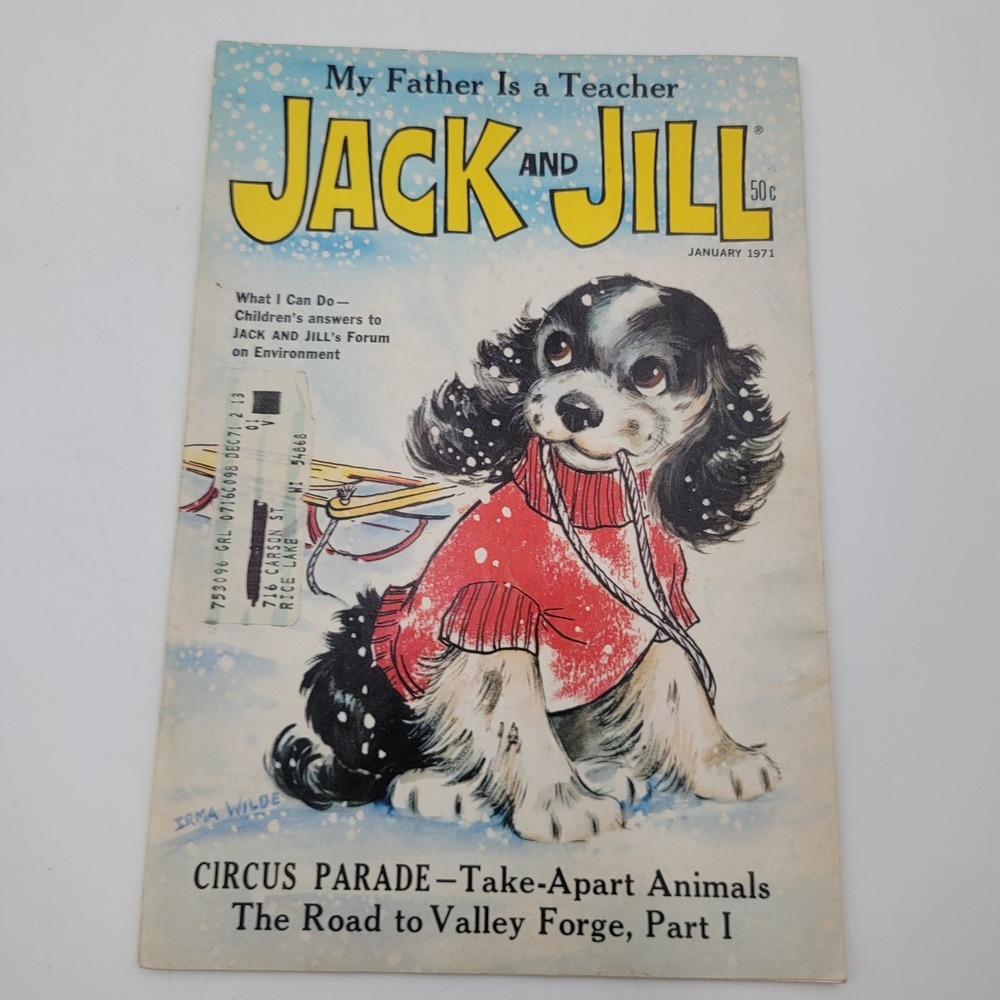 Vintage Jack and Jill Magazine January 1971 Circus Parade Irma Wilde Cover Art